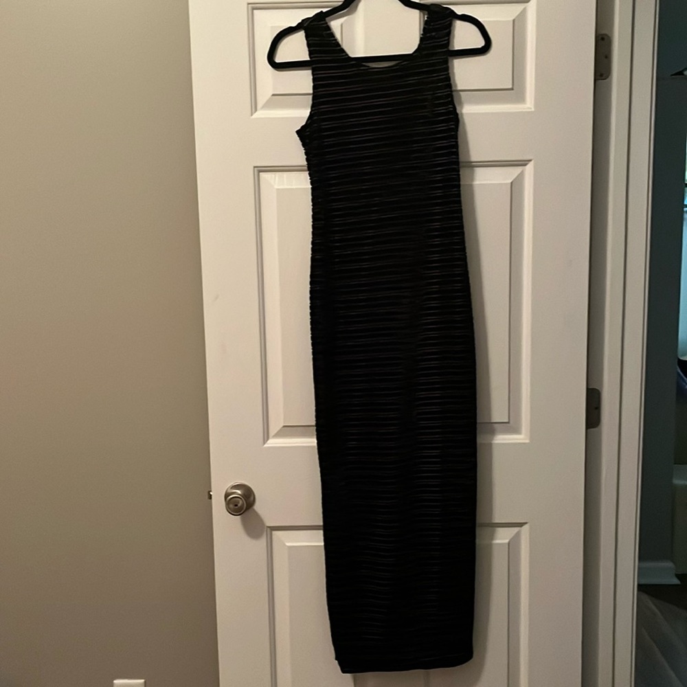 90s Velvet Stripe Maxi Dress